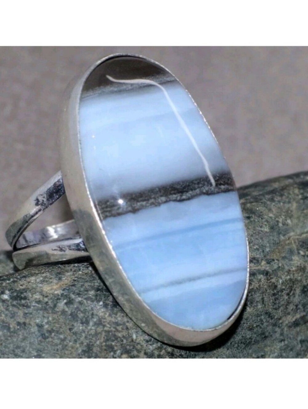 Owhyee Blue Opal Gemstone 925 Sterling Silver Handmade Ring
